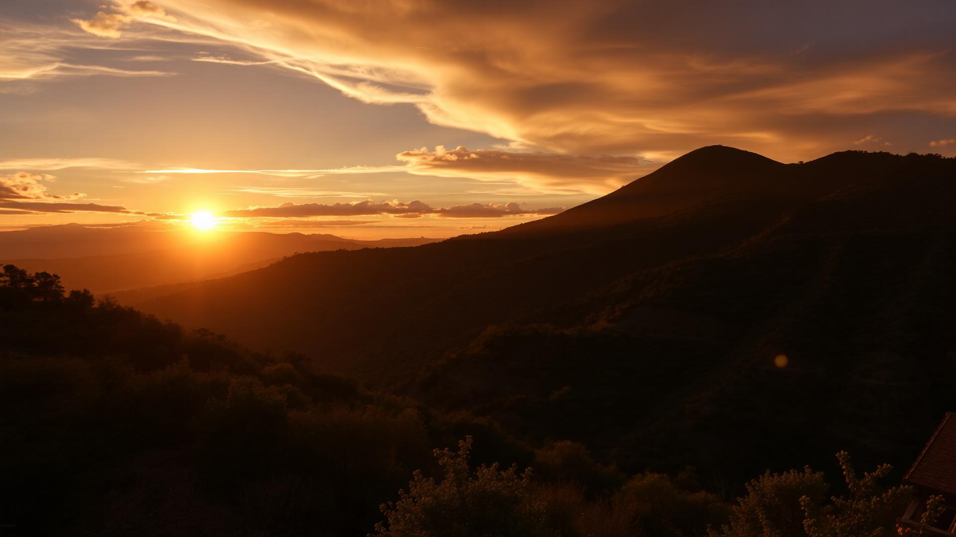 Atardecer sobre las montañas de Oaxaca